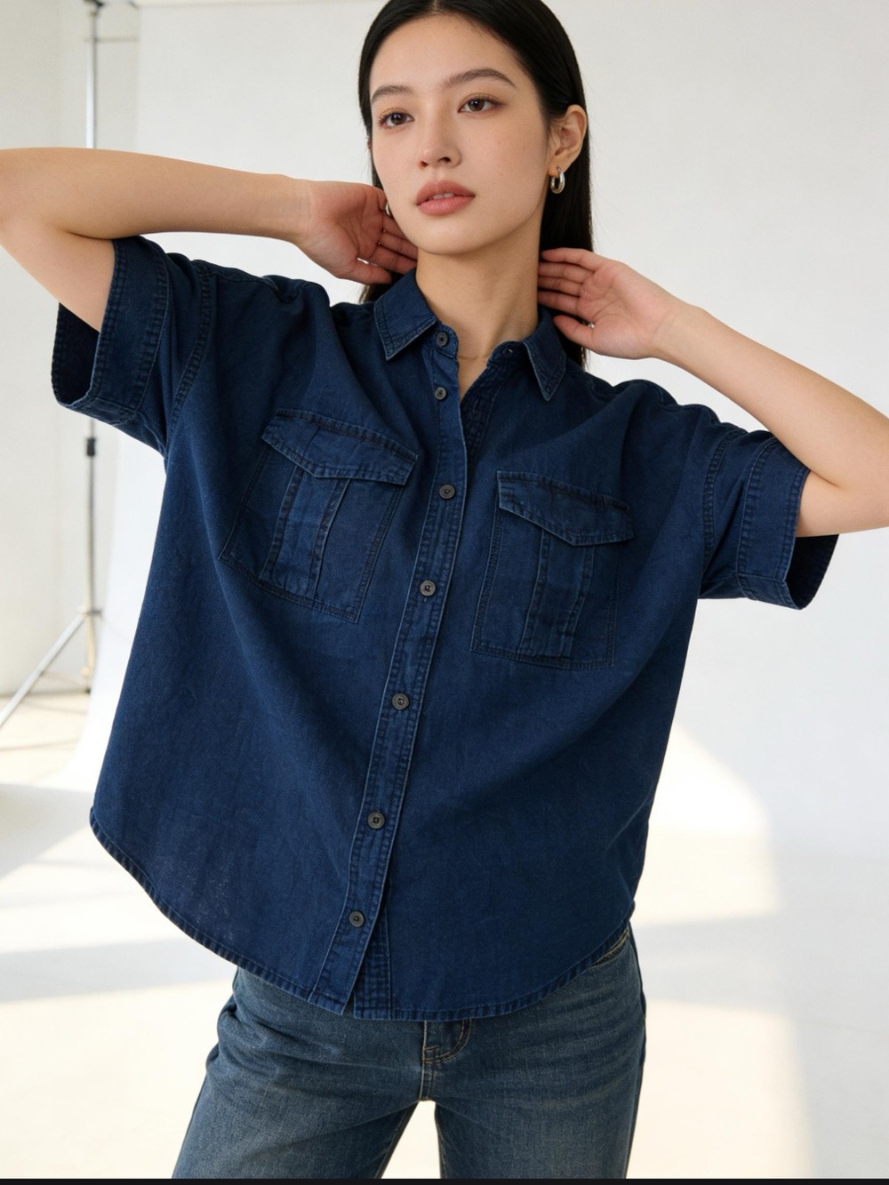 J.Crew denim button down top